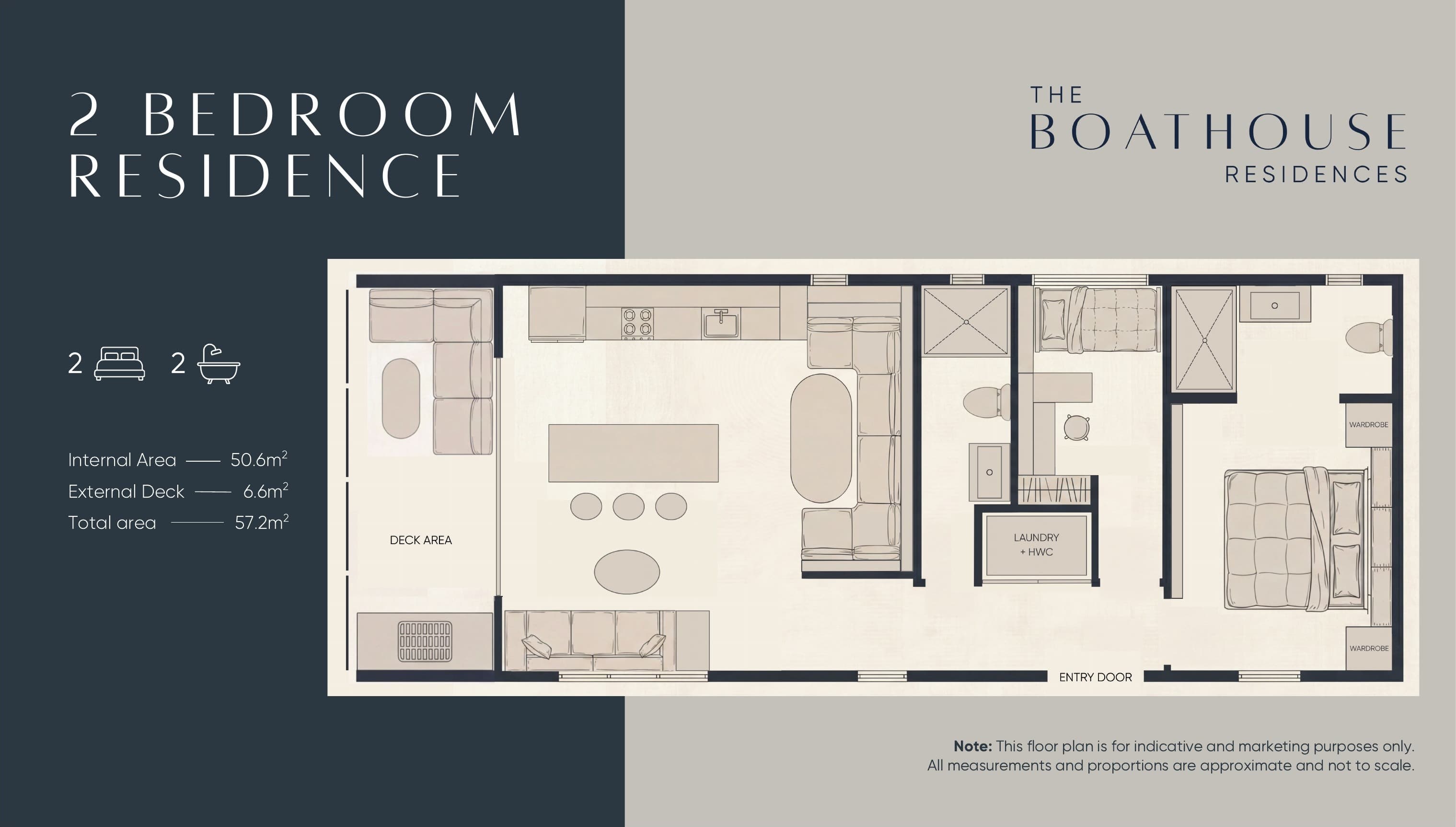 Two bedroom floor plan